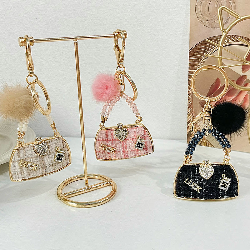 Wholesale Zinc Alloy Mink Hair Bag Keychain
